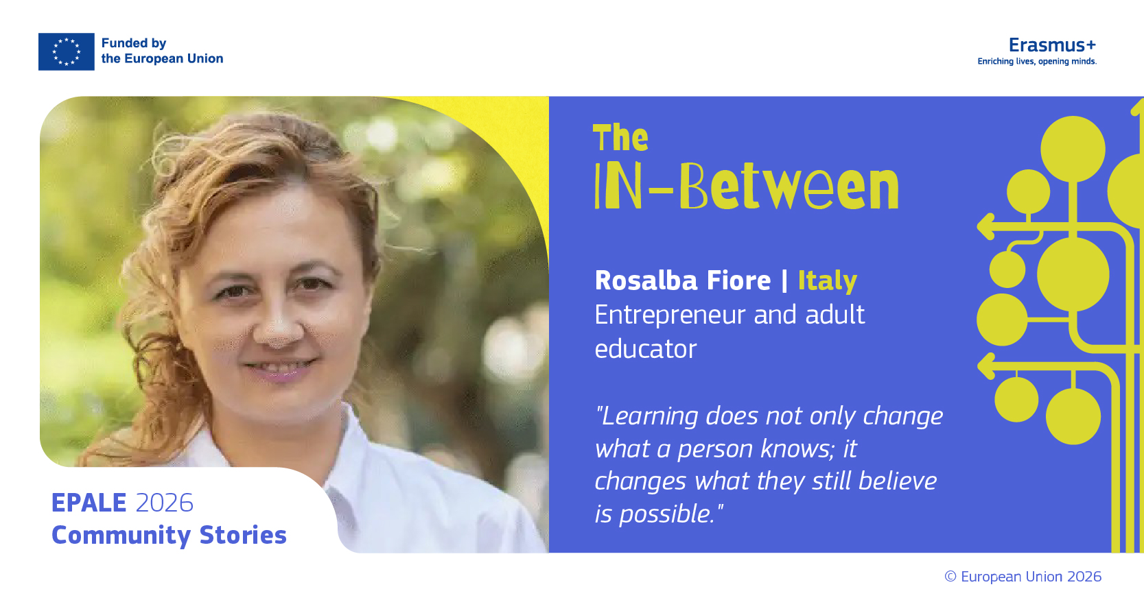 Copertina EPALE 2026 Community Stories dedicata a Rosalba Fiore